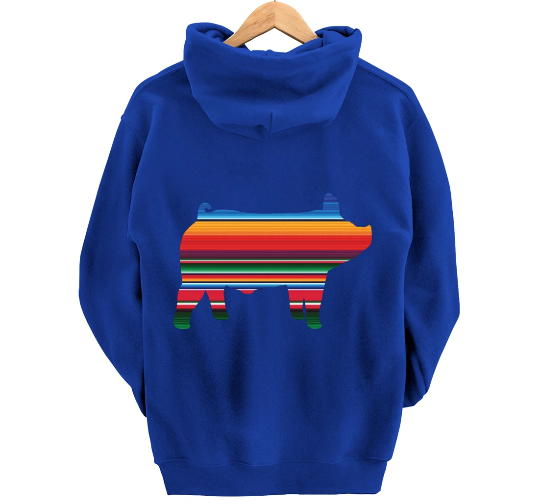Show Swine Serape Pig For Girls Who Show Livestock Gift Pullover Hoodie