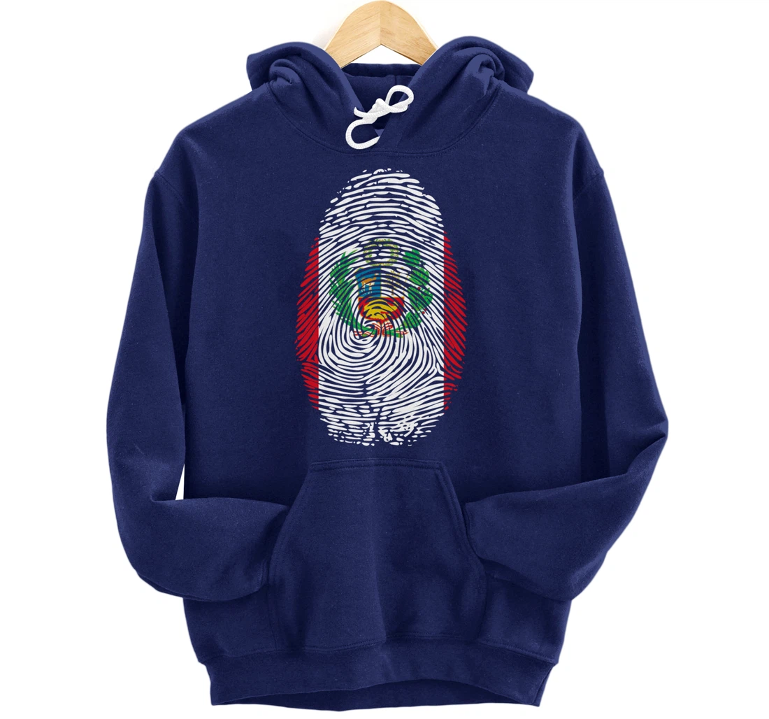 Peru Flag Fingerprint Pullover Hoodie