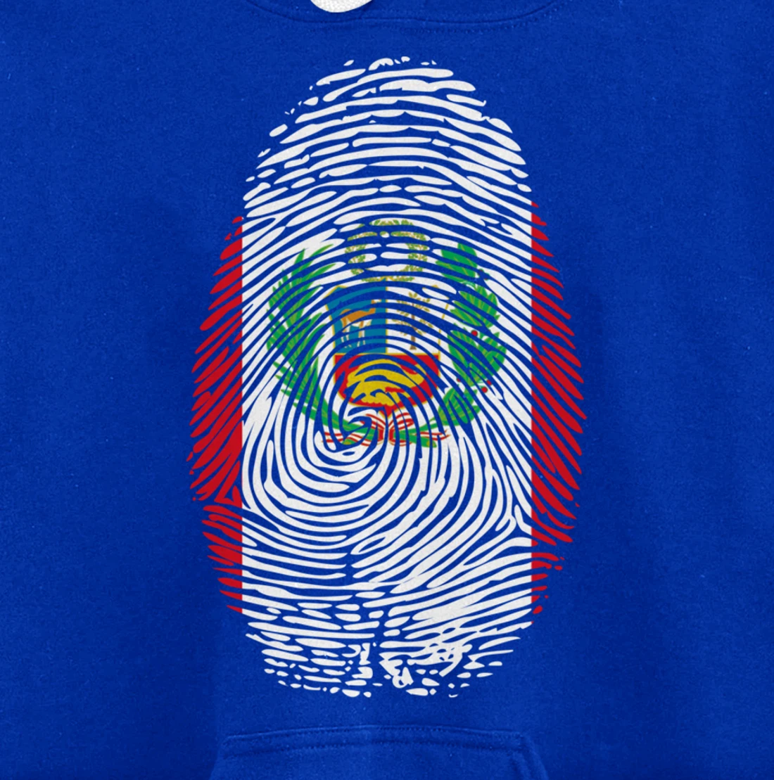 Peru Flag Fingerprint Pullover Hoodie