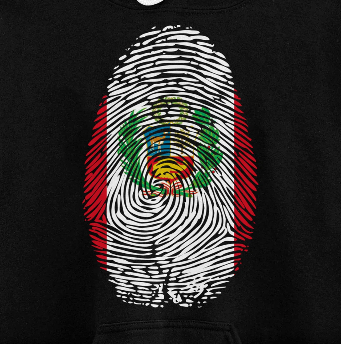 Peru Flag Fingerprint Pullover Hoodie