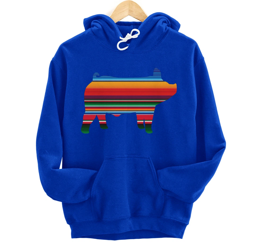 Show Swine Serape Pig For Girls Who Show Livestock Gift Pullover Hoodie