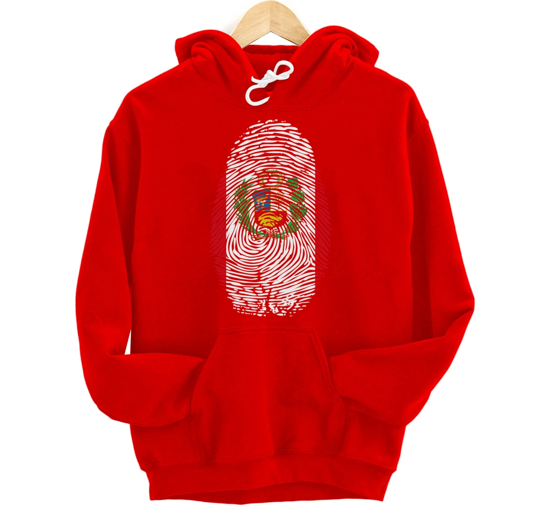 Peru Flag Fingerprint Pullover Hoodie