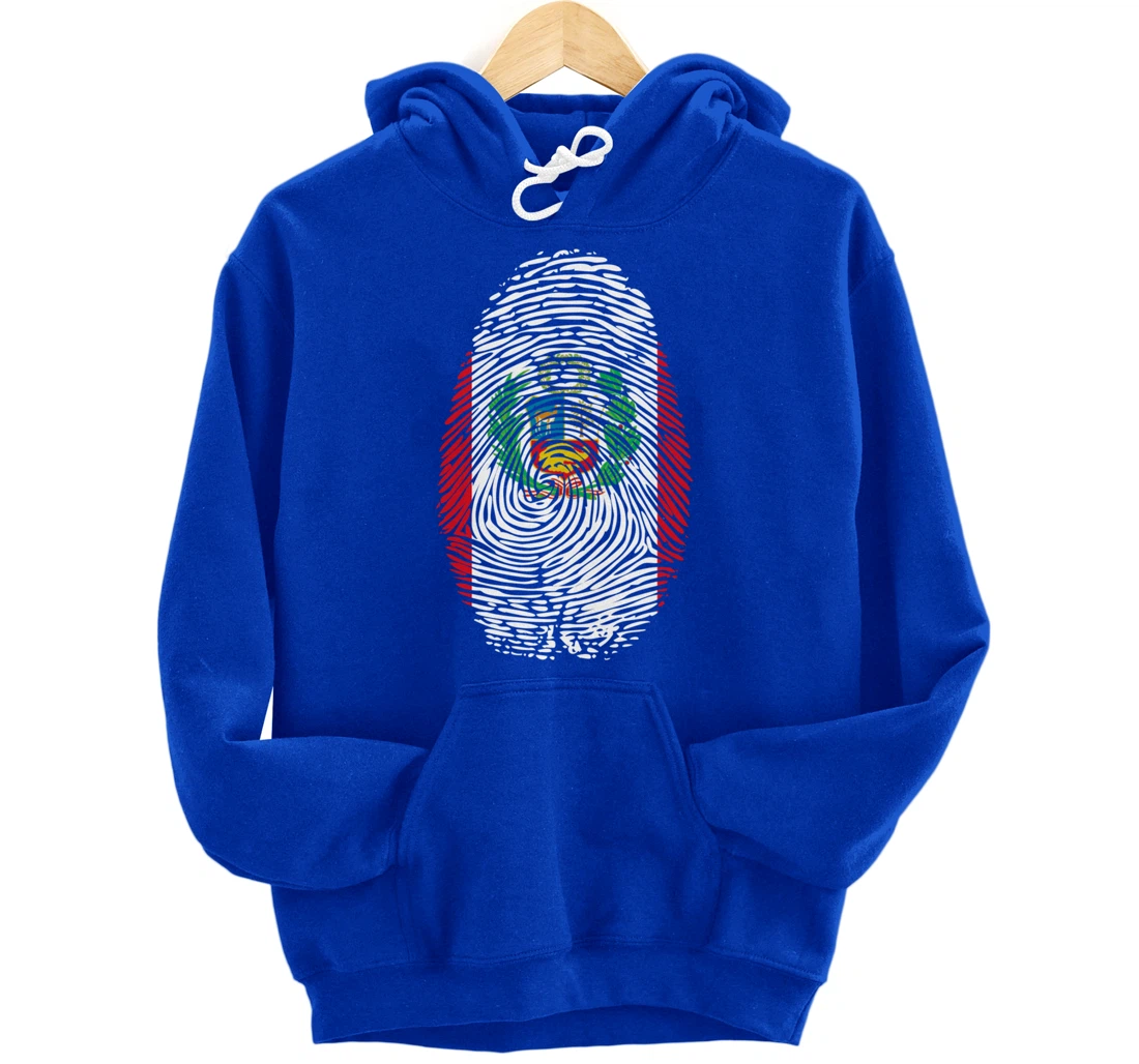 Peru Flag Fingerprint Pullover Hoodie