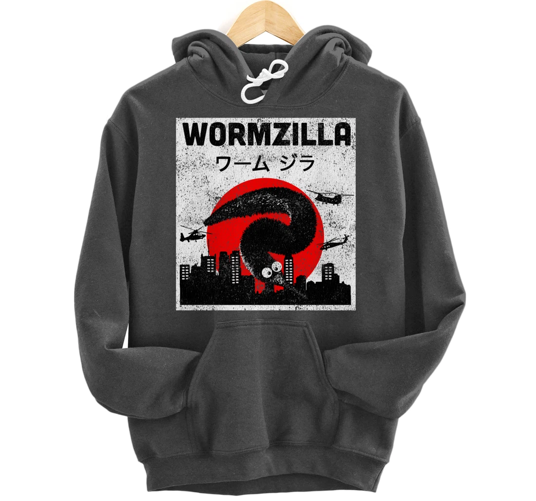 Worm on a String Meme, Japanese Fuzzy Magic Worms, Wormzilla Pullover Hoodie