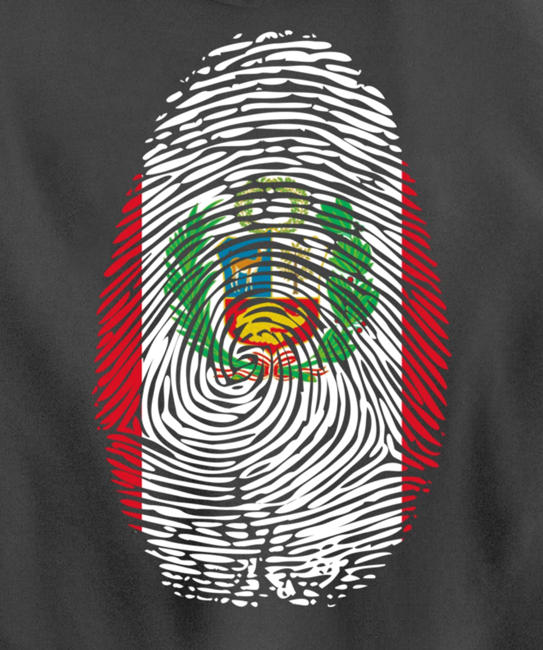 Peru Flag Fingerprint Pullover Hoodie