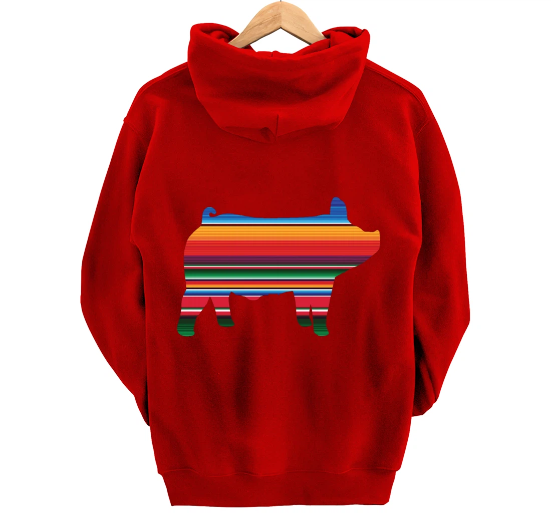 Show Swine Serape Pig For Girls Who Show Livestock Gift Pullover Hoodie