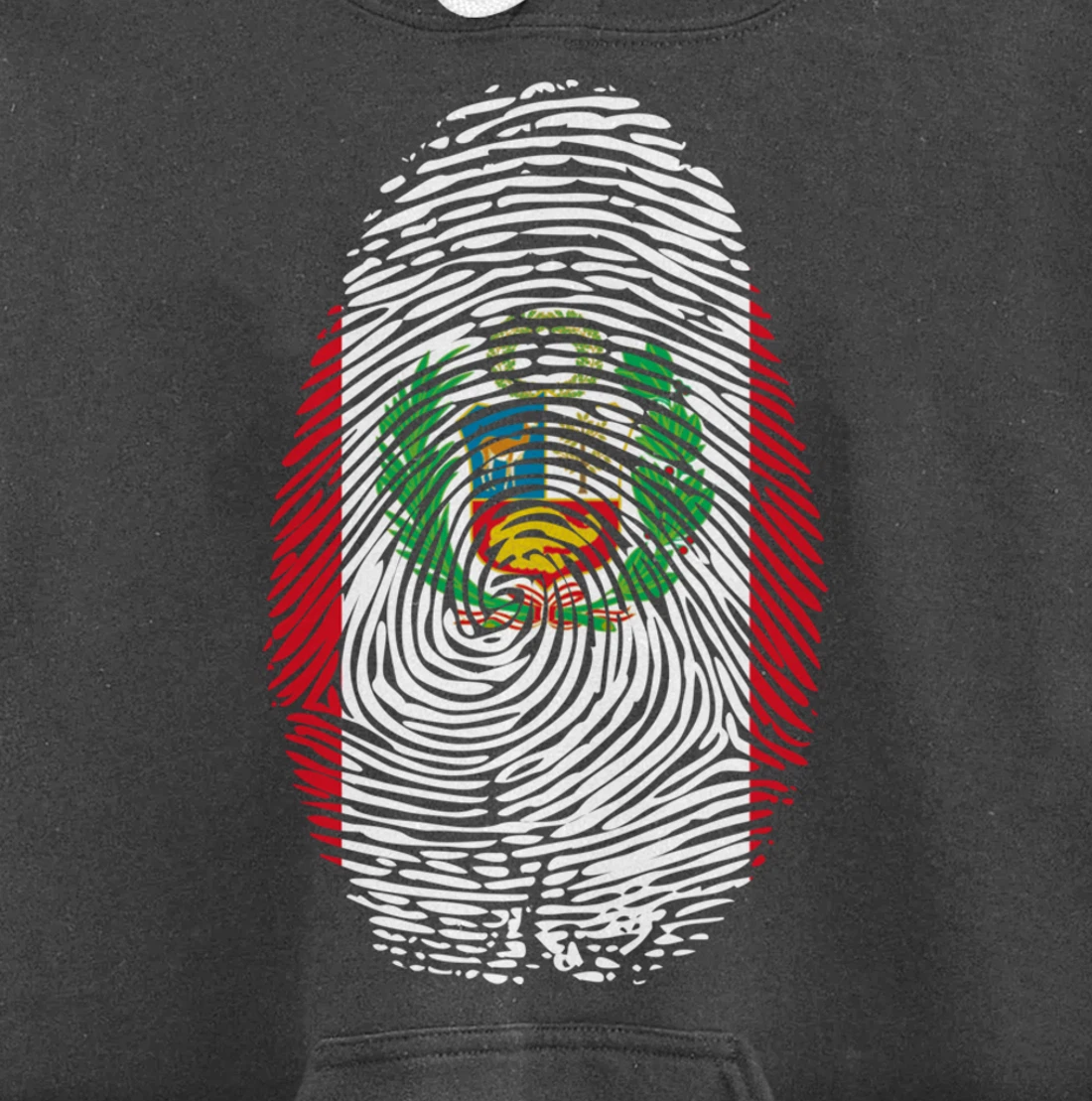 Peru Flag Fingerprint Pullover Hoodie