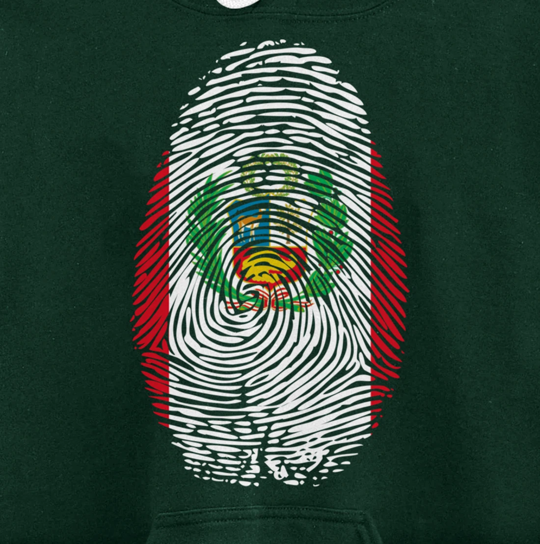 Peru Flag Fingerprint Pullover Hoodie