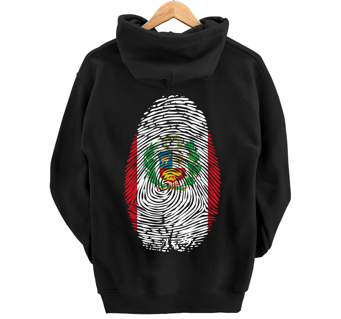 Peru Flag Fingerprint Pullover Hoodie