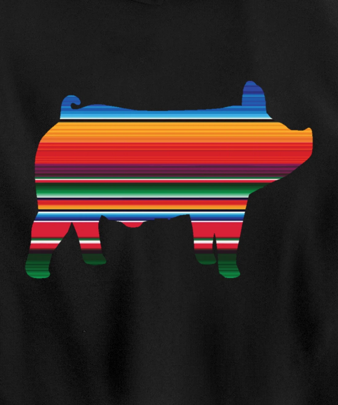 Show Swine Serape Pig For Girls Who Show Livestock Gift Pullover Hoodie