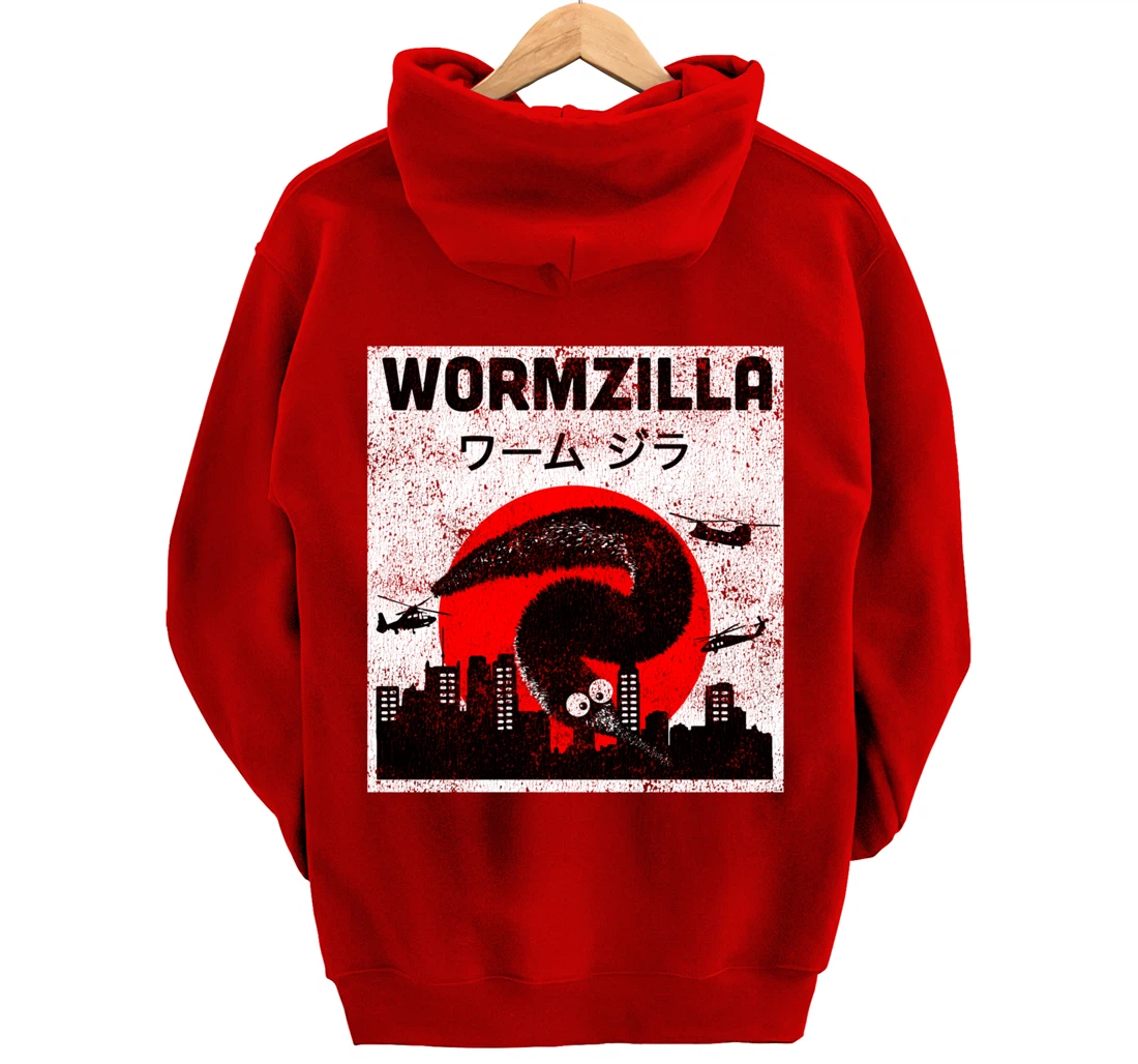 Worm on a String Meme, Japanese Fuzzy Magic Worms, Wormzilla Pullover Hoodie