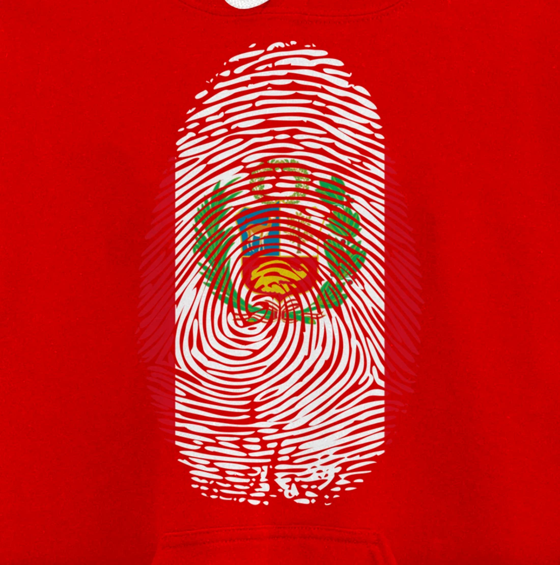 Peru Flag Fingerprint Pullover Hoodie