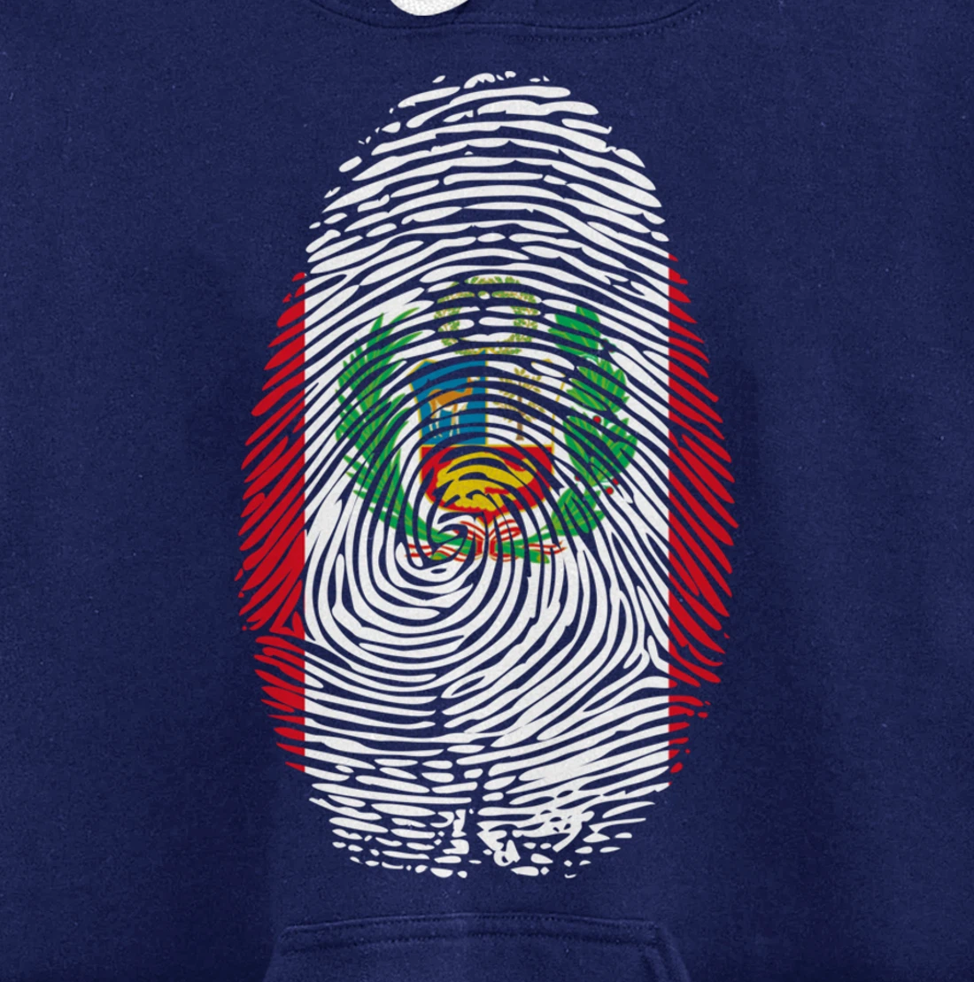 Peru Flag Fingerprint Pullover Hoodie