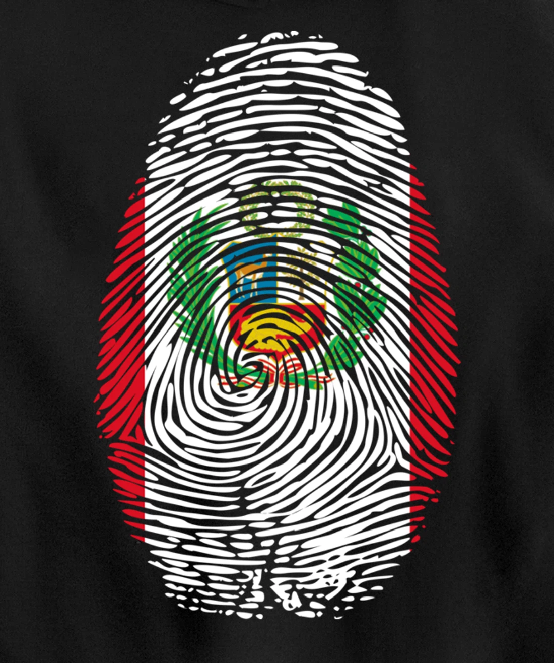 Peru Flag Fingerprint Pullover Hoodie