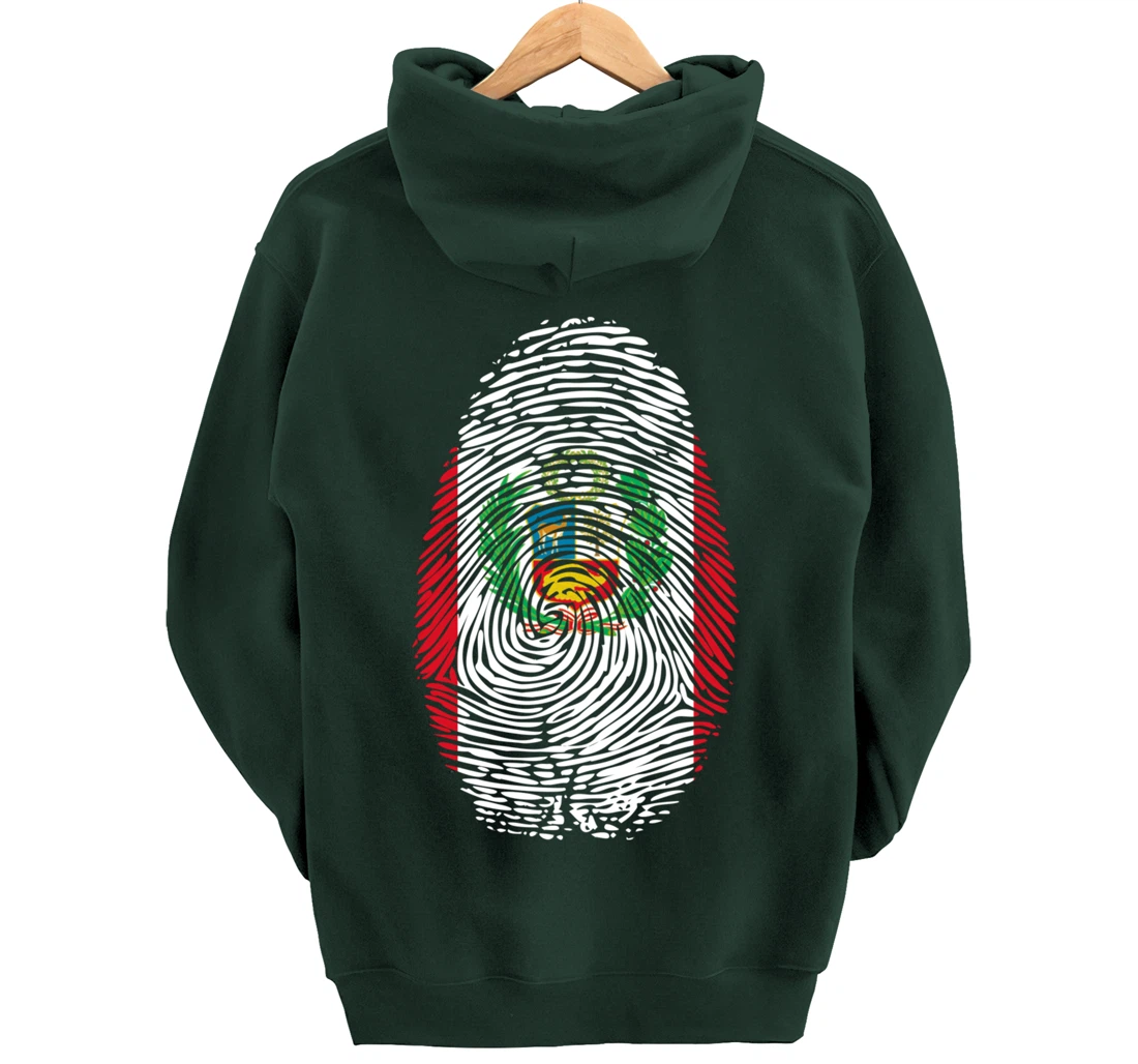 Peru Flag Fingerprint Pullover Hoodie