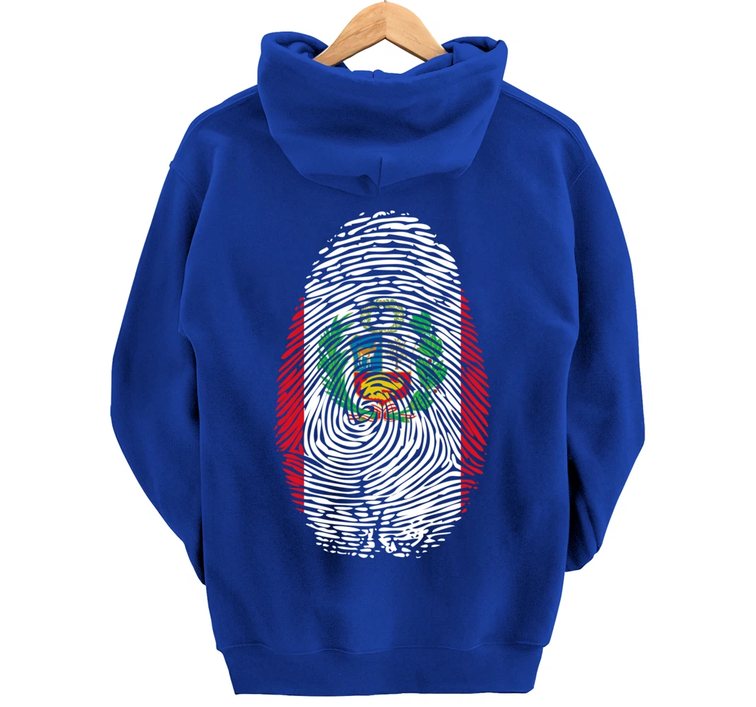 Peru Flag Fingerprint Pullover Hoodie