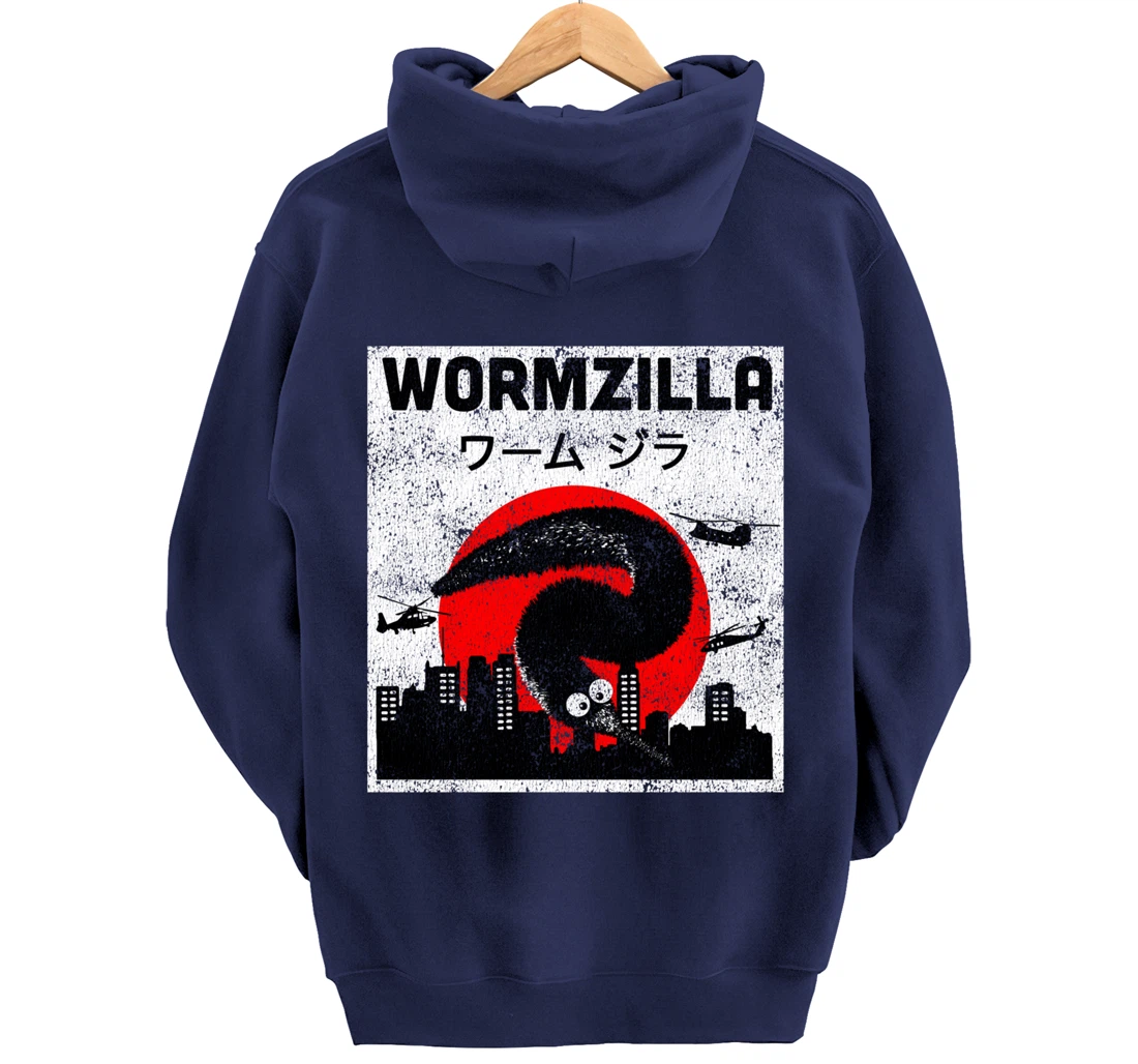 Worm on a String Meme, Japanese Fuzzy Magic Worms, Wormzilla Pullover Hoodie