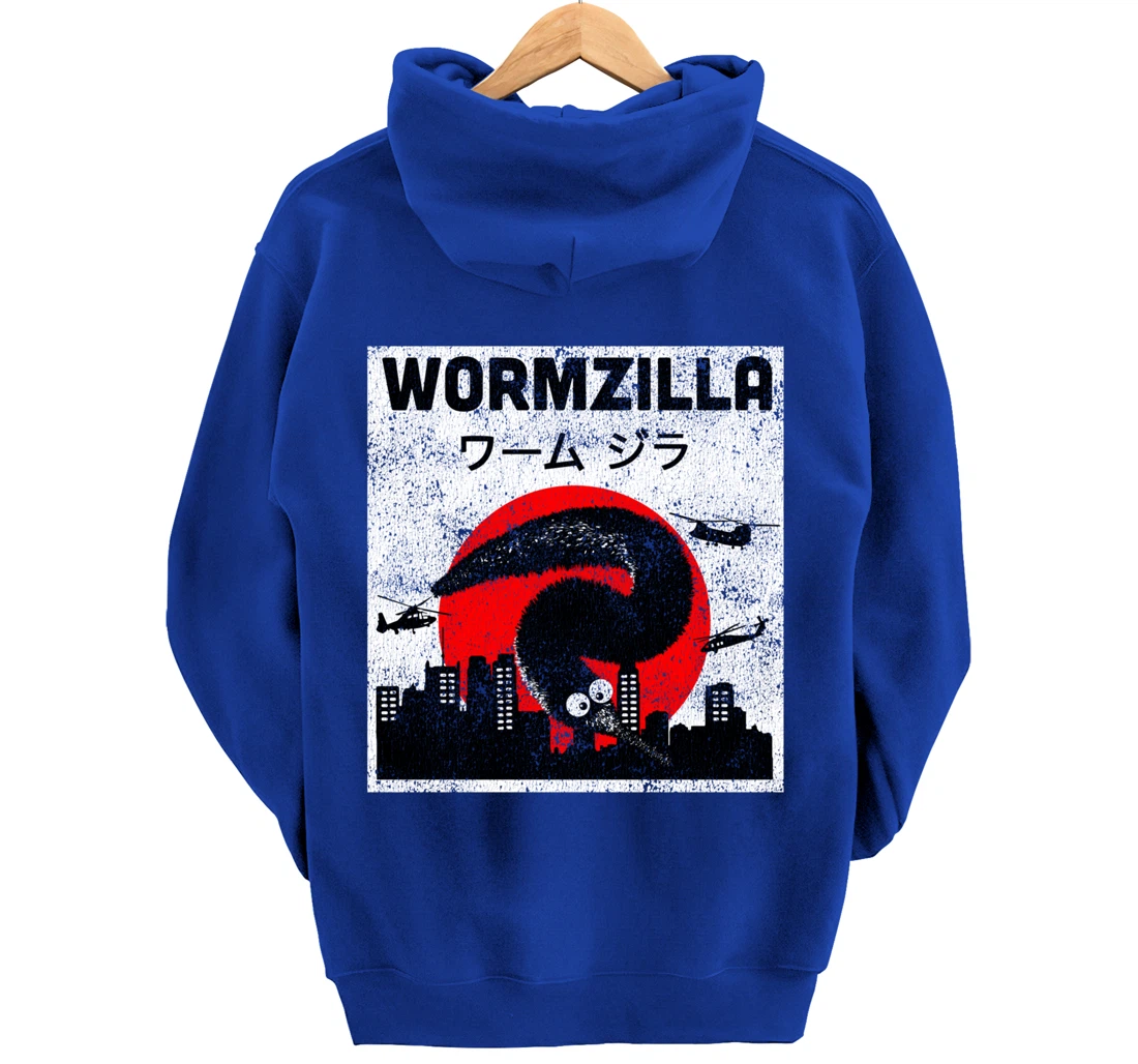 Worm on a String Meme, Japanese Fuzzy Magic Worms, Wormzilla Pullover Hoodie