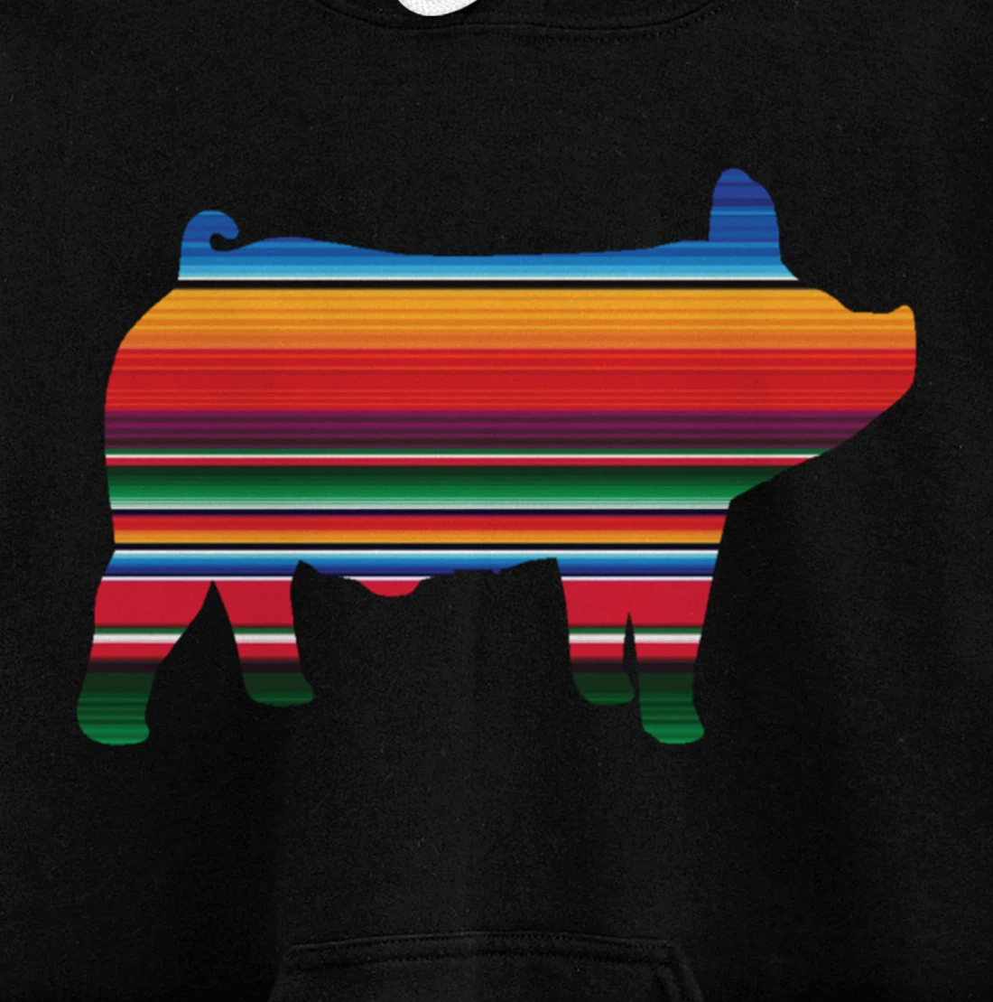 Show Swine Serape Pig For Girls Who Show Livestock Gift Pullover Hoodie
