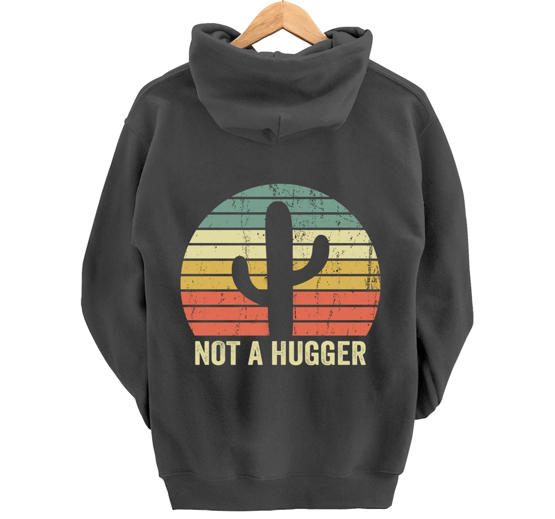 Funny Not A Hugger Cactus Introvert Sarcastic Gift Pullover Hoodie