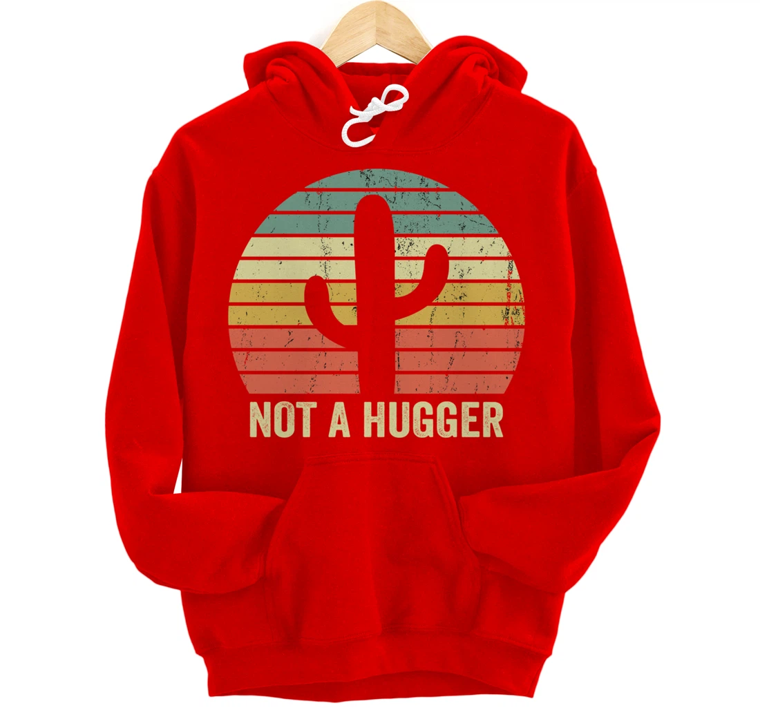 Funny Not A Hugger Cactus Introvert Sarcastic Gift Pullover Hoodie