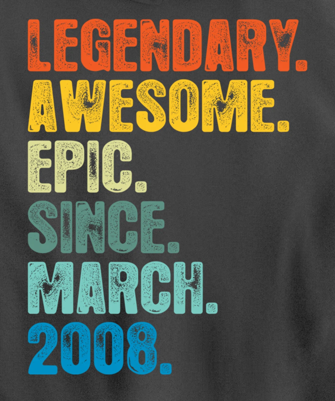 Retro Legendary Since March 2008 T Shirt 12 Years Old Pullover Hoodie