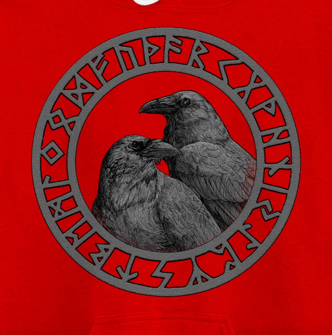 Viking Norse Mythology Vegvisir Runes Odin's Huginn & Muninn Pullover Hoodie