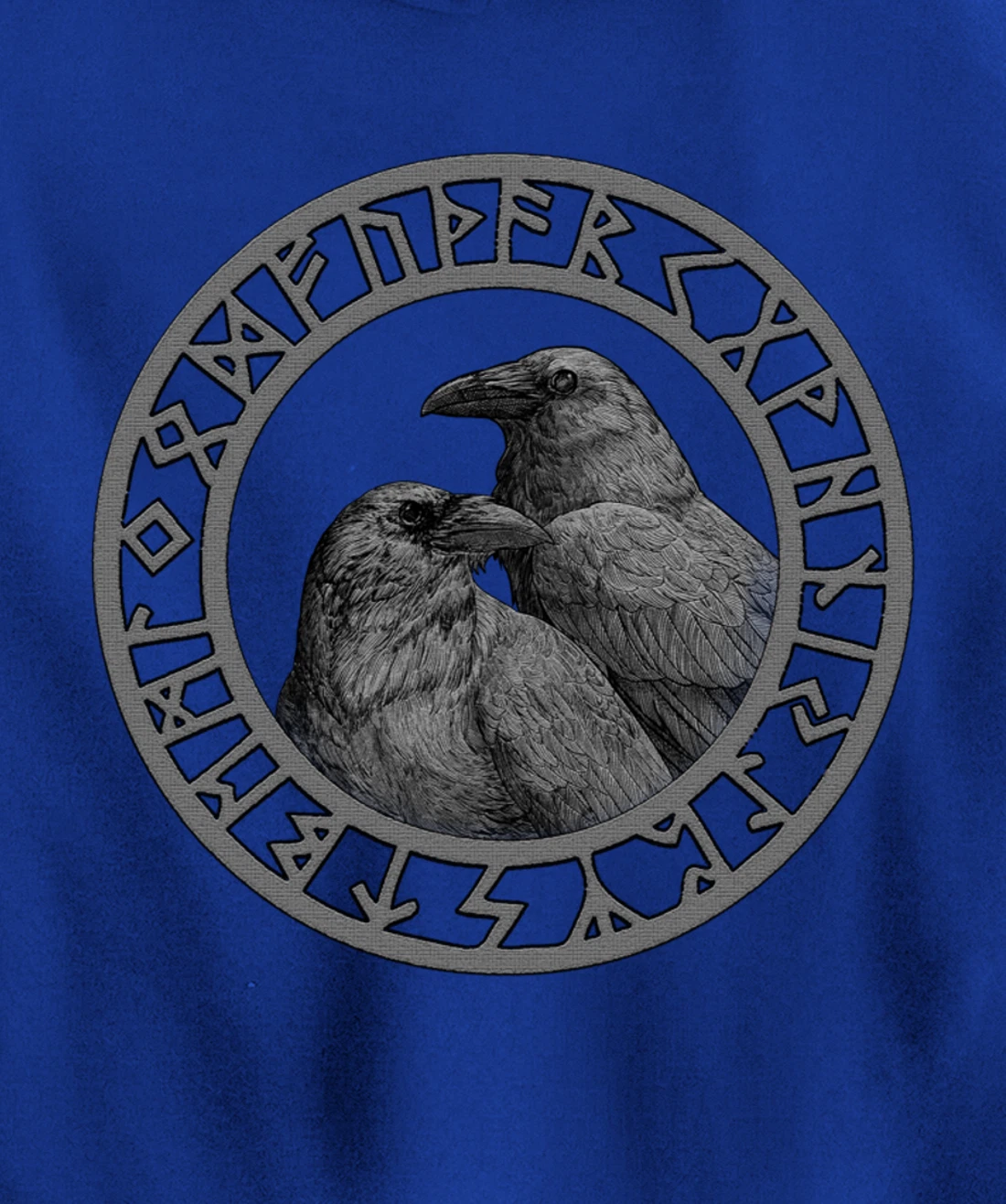 Viking Norse Mythology Vegvisir Runes Odin's Huginn & Muninn Pullover Hoodie