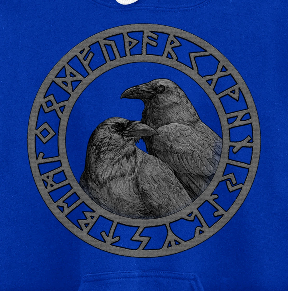 Viking Norse Mythology Vegvisir Runes Odin's Huginn & Muninn Pullover Hoodie