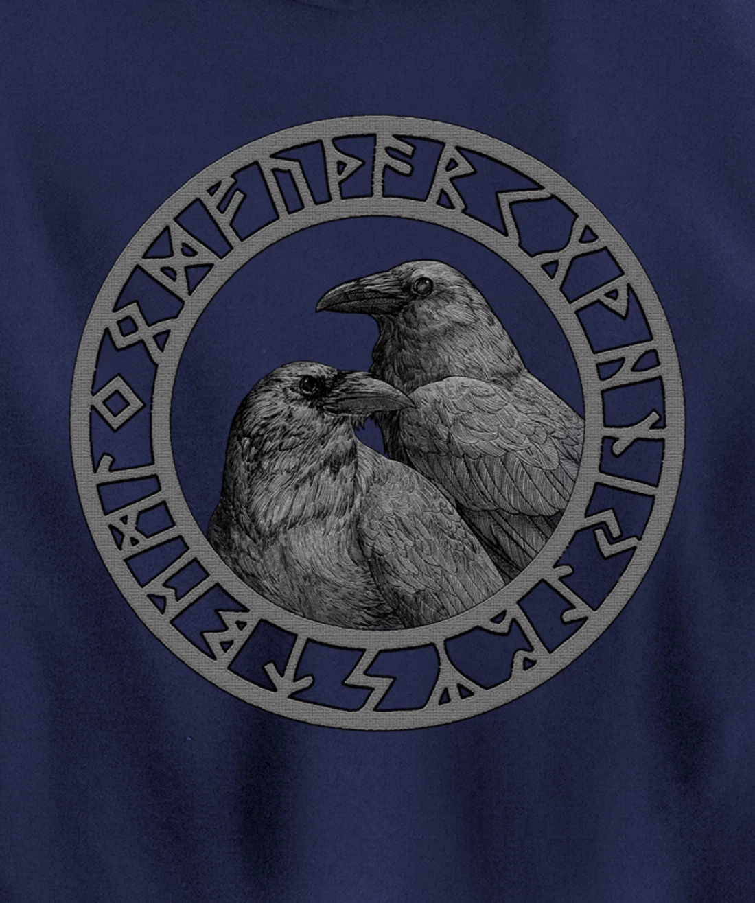 Viking Norse Mythology Vegvisir Runes Odin's Huginn & Muninn Pullover Hoodie