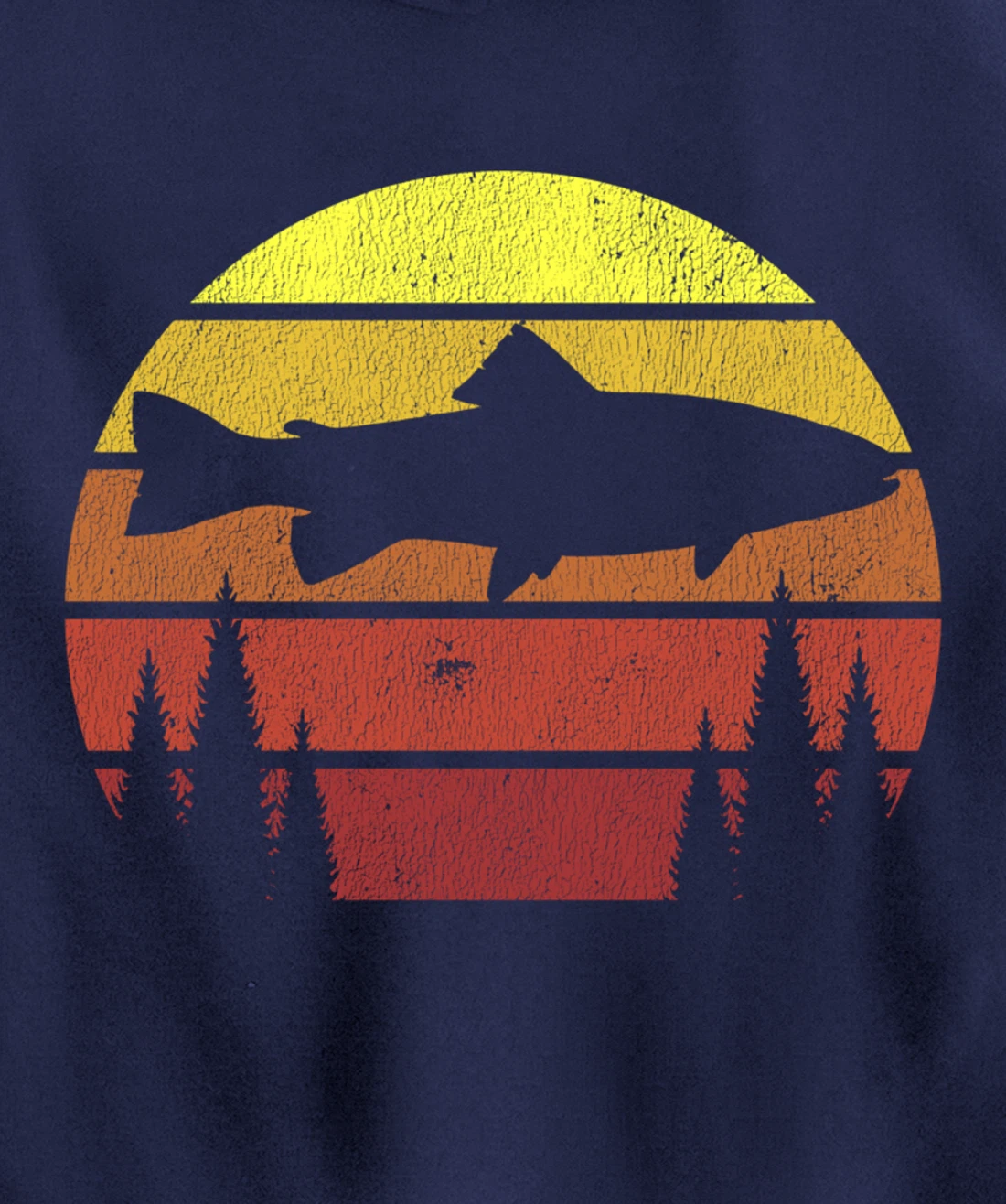 Steelhead Fishing Retro Rainbow Trout River Fisherman Pullover Hoodie