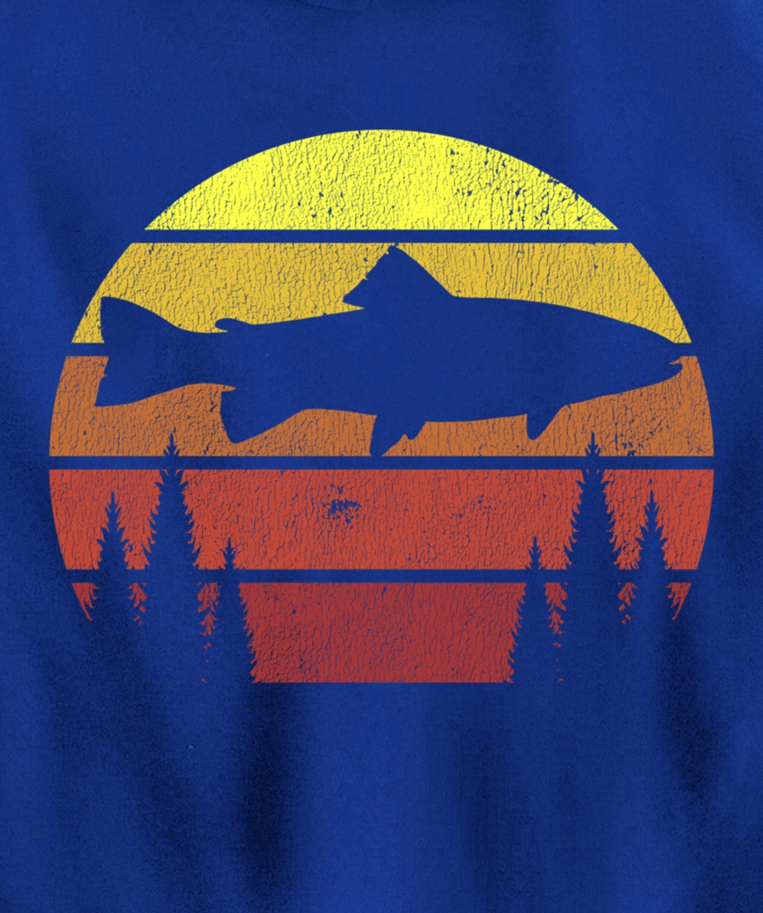 Steelhead Fishing Retro Rainbow Trout River Fisherman Pullover Hoodie