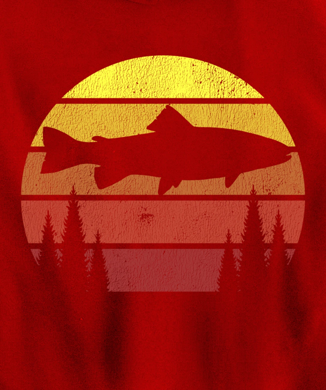 Steelhead Fishing Retro Rainbow Trout River Fisherman Pullover Hoodie