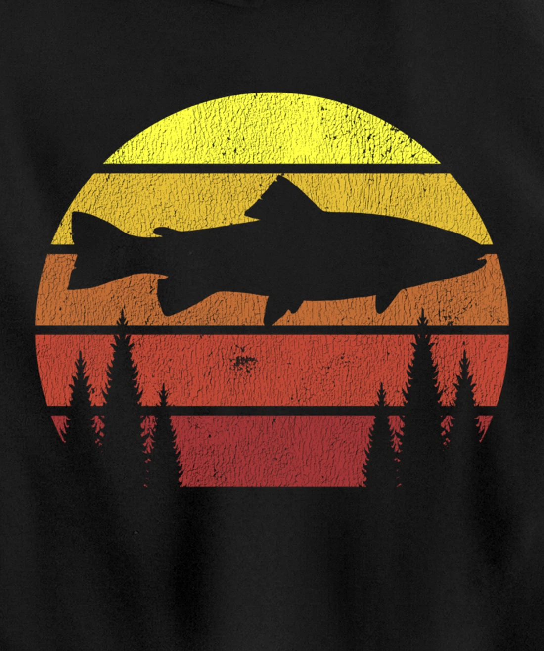 Steelhead Fishing Retro Rainbow Trout River Fisherman Pullover Hoodie