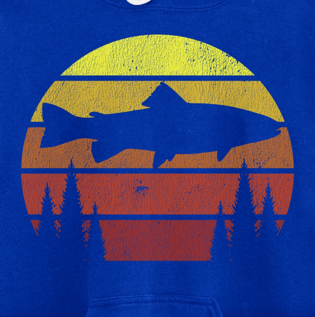 Steelhead Fishing Retro Rainbow Trout River Fisherman Pullover Hoodie