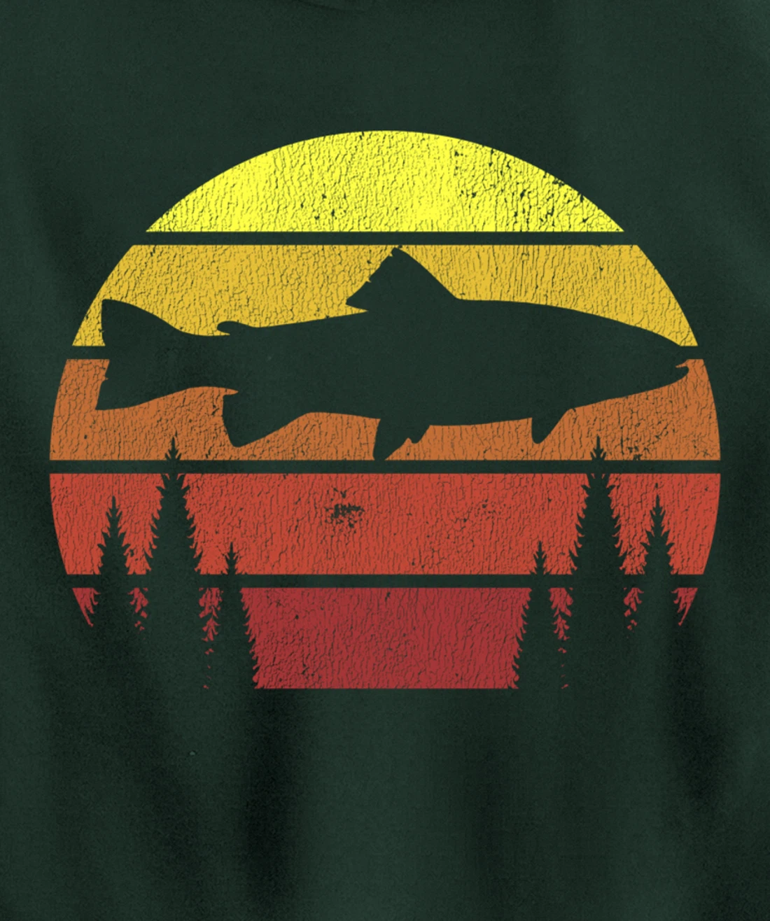 Steelhead Fishing Retro Rainbow Trout River Fisherman Pullover Hoodie