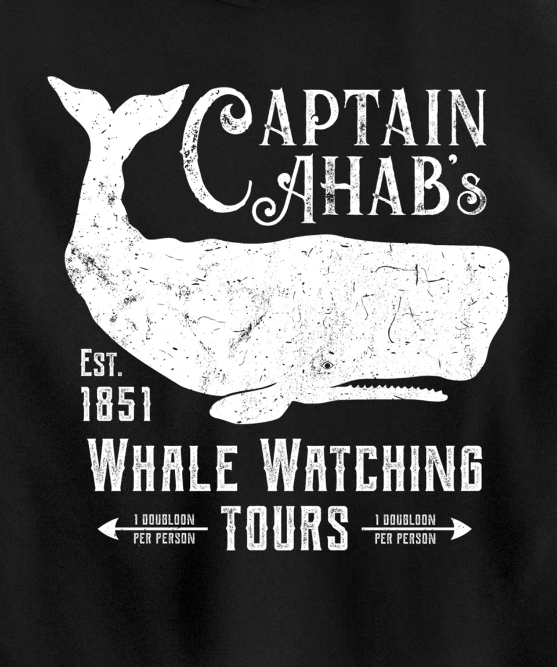Moby Dick | Captain Ahab Whale Watching | Funny Sperm Whales Pullover Hoodie