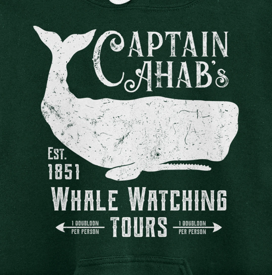 Moby Dick | Captain Ahab Whale Watching | Funny Sperm Whales Pullover Hoodie