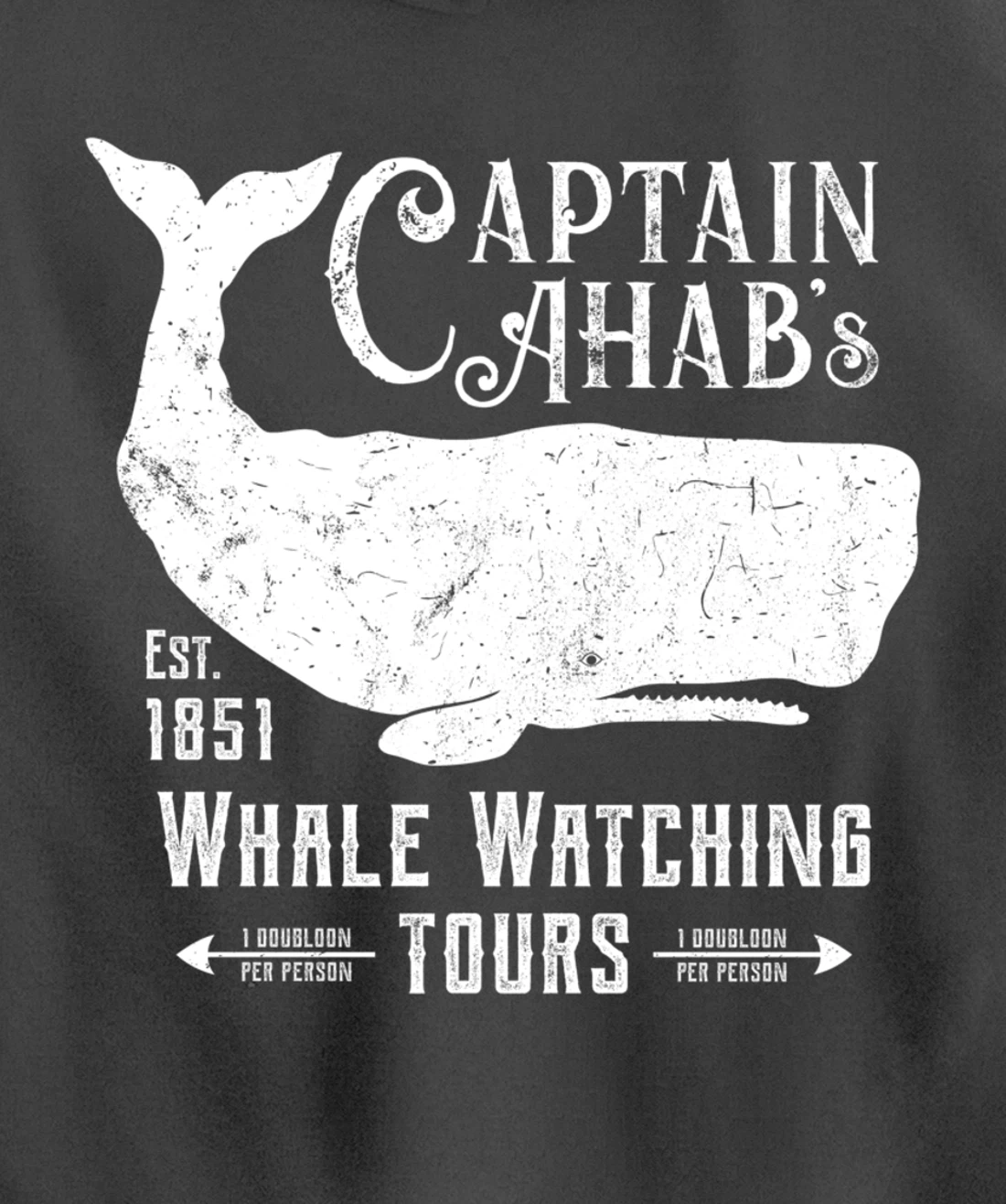 Moby Dick | Captain Ahab Whale Watching | Funny Sperm Whales Pullover Hoodie