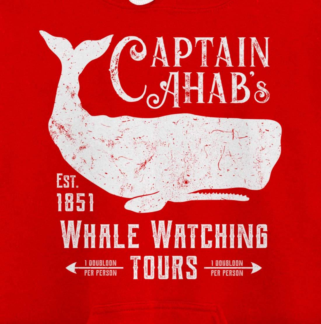 Moby Dick | Captain Ahab Whale Watching | Funny Sperm Whales Pullover Hoodie