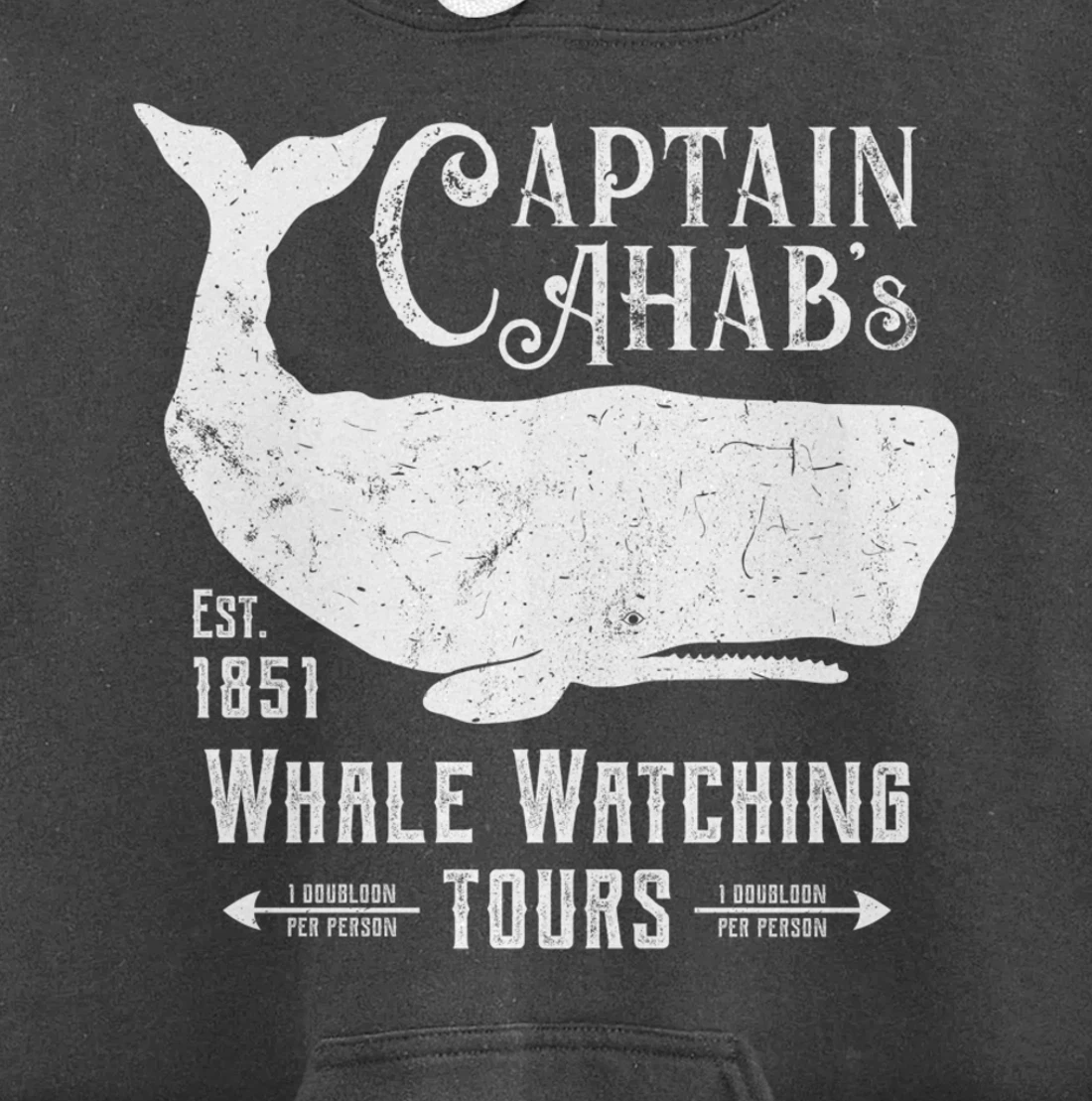 Moby Dick | Captain Ahab Whale Watching | Funny Sperm Whales Pullover Hoodie