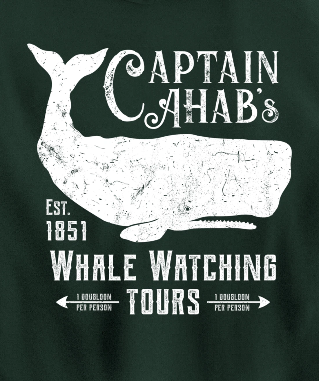Moby Dick | Captain Ahab Whale Watching | Funny Sperm Whales Pullover Hoodie