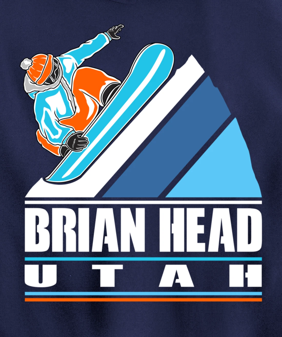 Brian Head Utah - Vintage Snowboarder Pullover Hoodie