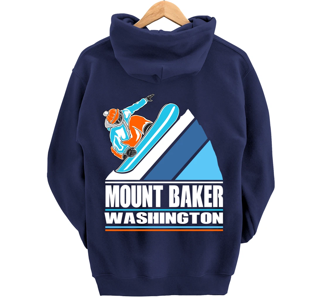 Mount Baker Washington - Vintage Snowboarder Pullover Hoodie