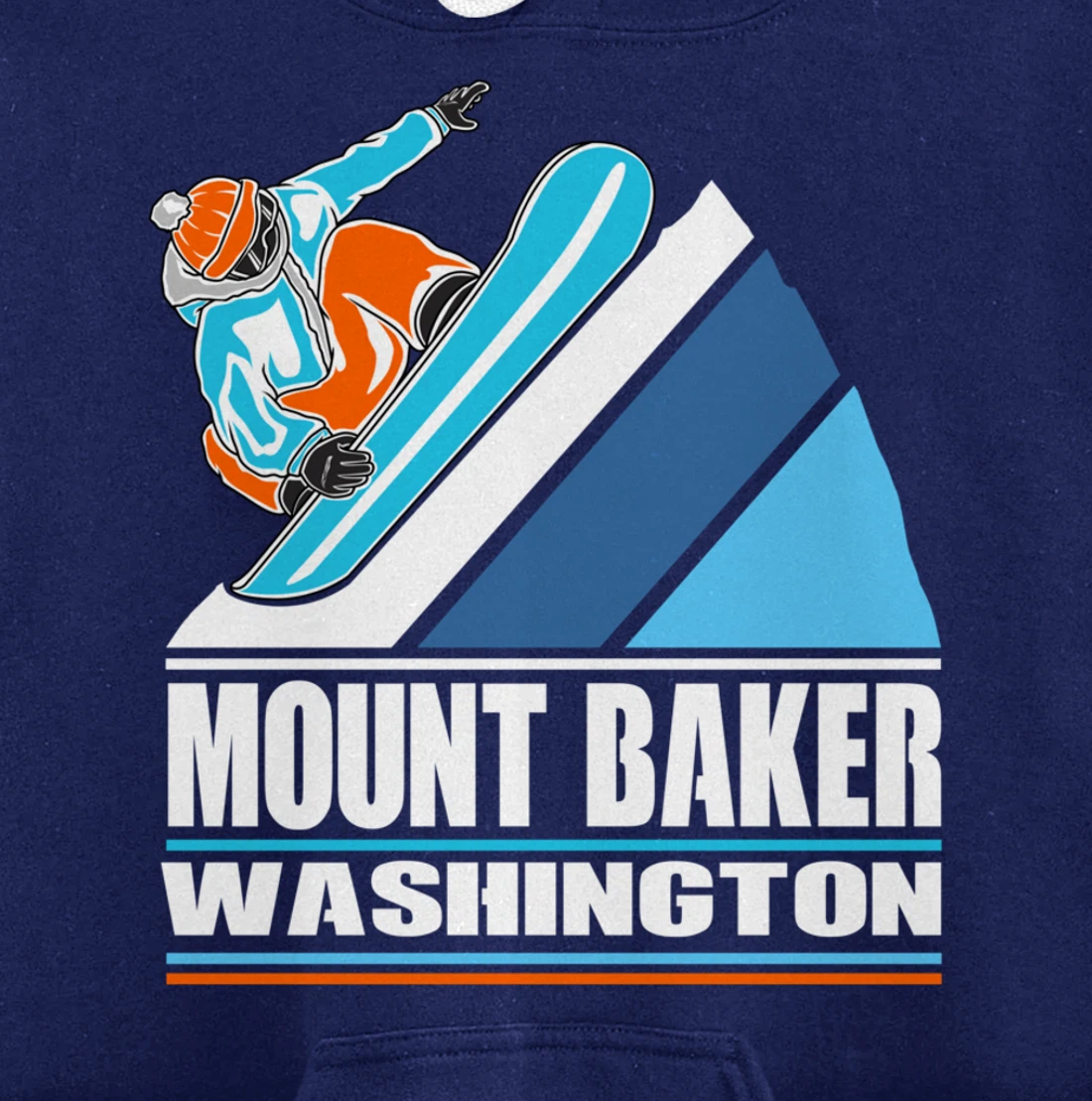 Mount Baker Washington - Vintage Snowboarder Pullover Hoodie