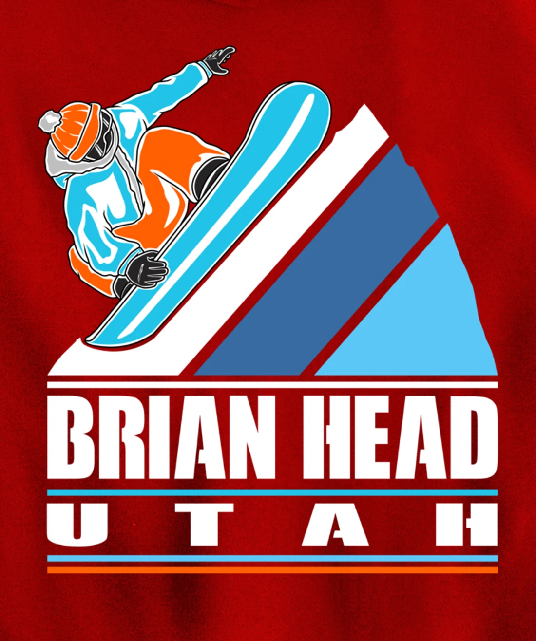 Brian Head Utah - Vintage Snowboarder Pullover Hoodie