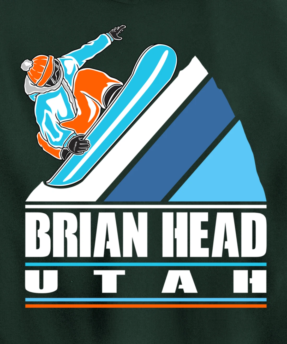 Brian Head Utah - Vintage Snowboarder Pullover Hoodie