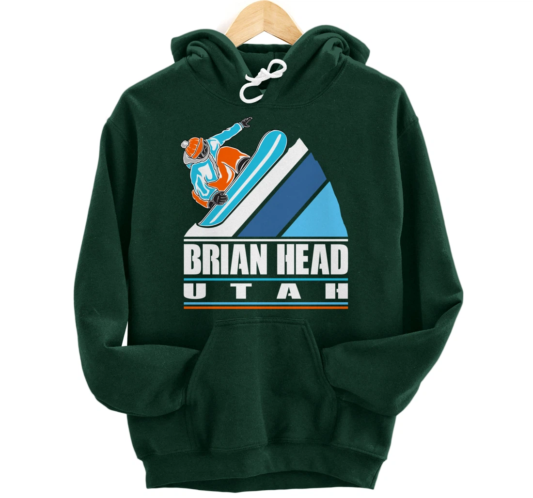 Brian Head Utah - Vintage Snowboarder Pullover Hoodie