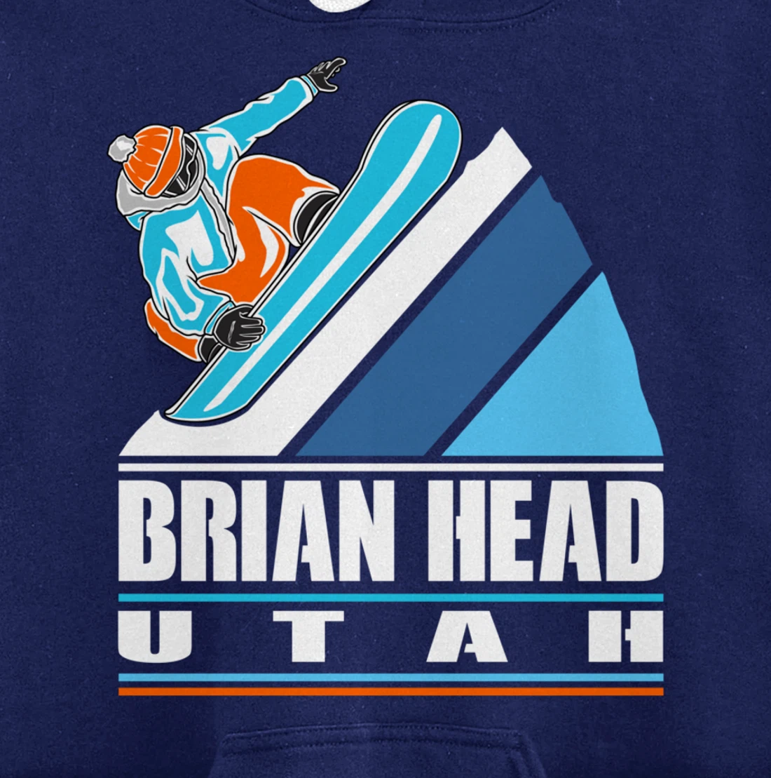 Brian Head Utah - Vintage Snowboarder Pullover Hoodie