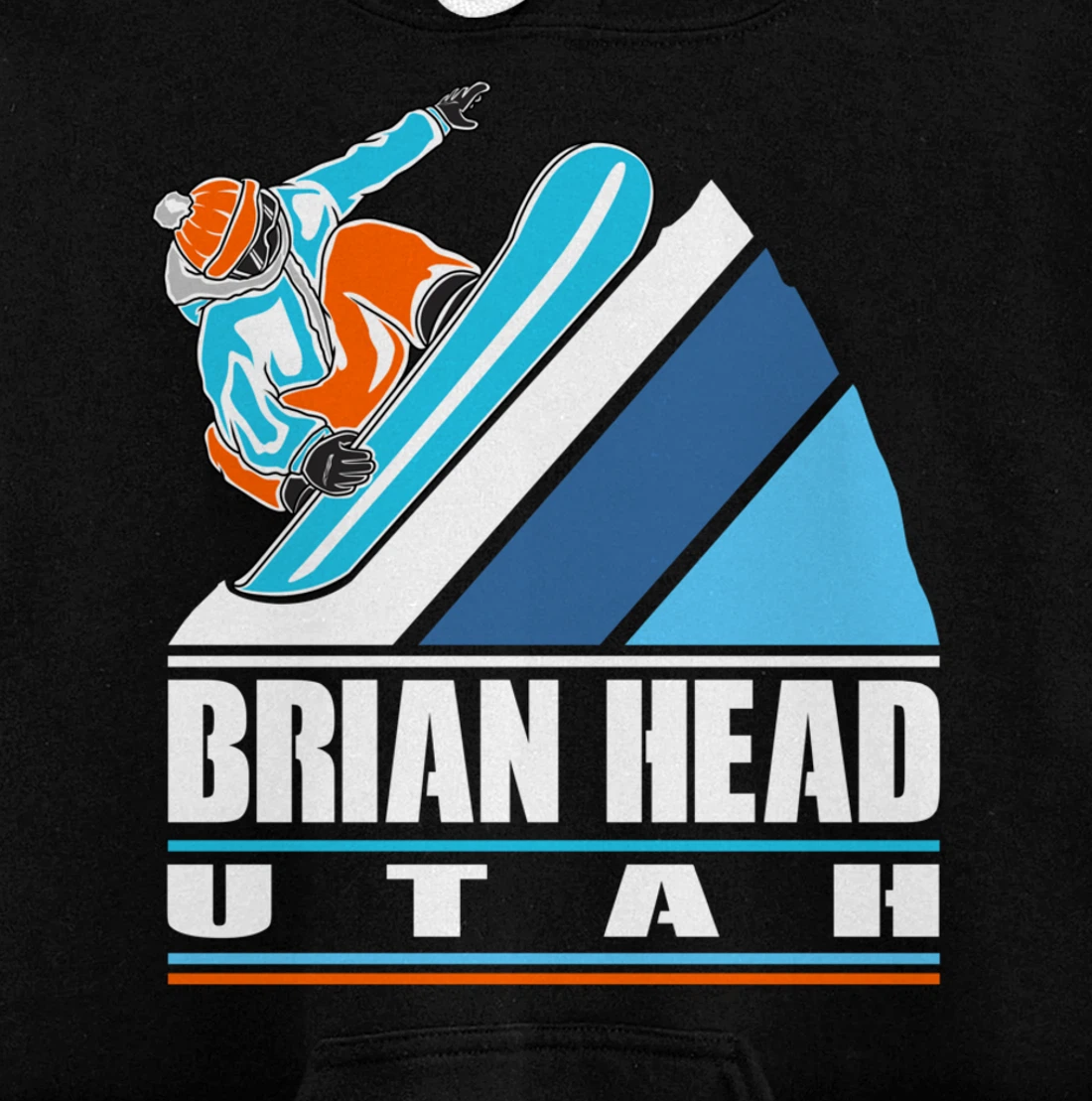 Brian Head Utah - Vintage Snowboarder Pullover Hoodie